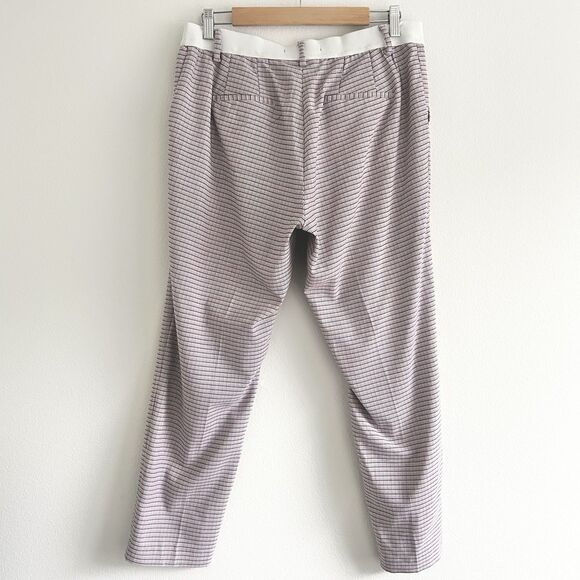 Pink Plaid Stretch Trousers Pants Women’s Size 32 Preppy Retro Academia Office - Picture 2 of 12